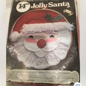 Vintage Yours Truly Christmas Jolly Santa Kit 14" 1979 Calico Fabrics